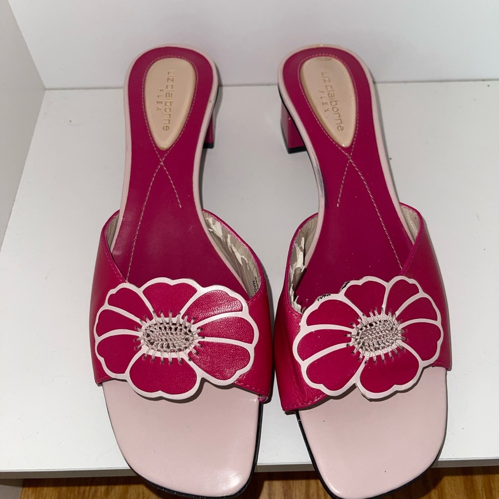 Vintage 90’s Y2K Pink Floral Liz Claiborne Chunky Heel